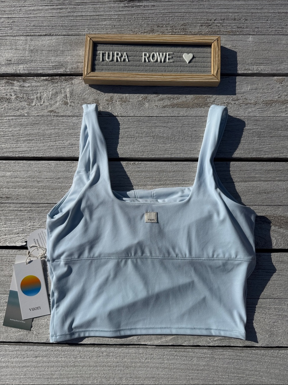 Vuori AllTheForm Support Tank Light Mist blue Women's Medium NWT - Picture 5 of 8